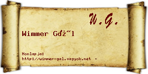 Wimmer Gál névjegykártya